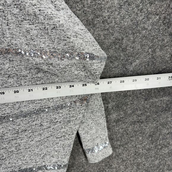 Maurices Sweater Pullover Women S Small Gray Striped Sequin Knit Long Sleeve - Picture 5 of 7